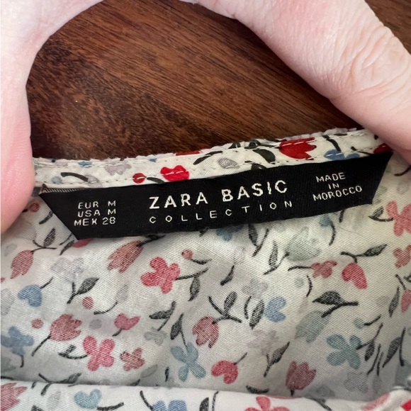 Zara White Floral One Shoulder Ruffle Blouse Size M - Picture 5 of 6